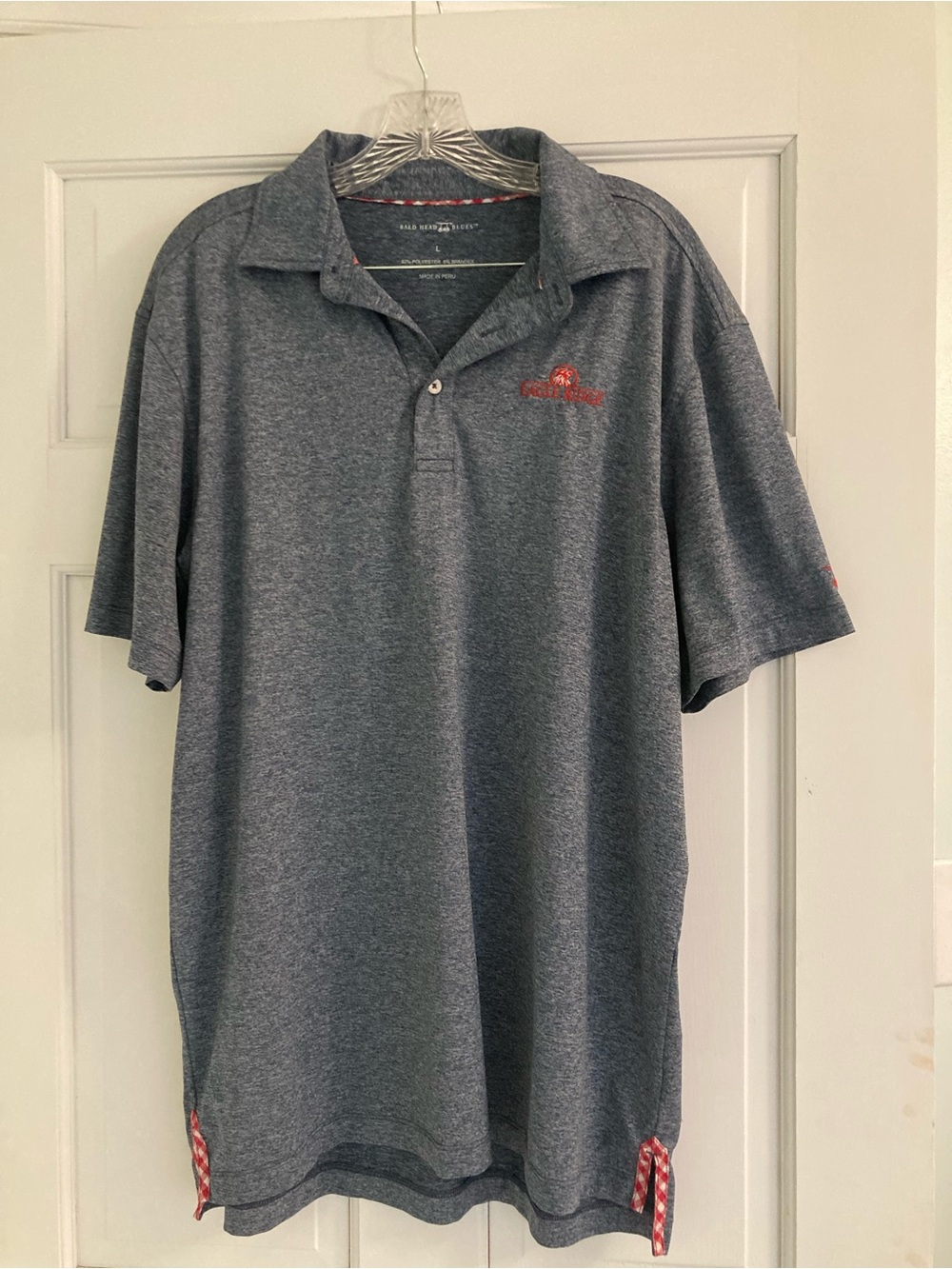 Men's Gray Heather Polo Shirt with CC Logo